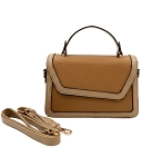 Top Handle Mini Satchel Bag Pebbled Leather Envelope Flap Crossbody Purse for Everyday Essentials & Wallets